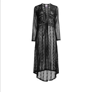 No Boundaries Long Black Lace Kimono L/XL